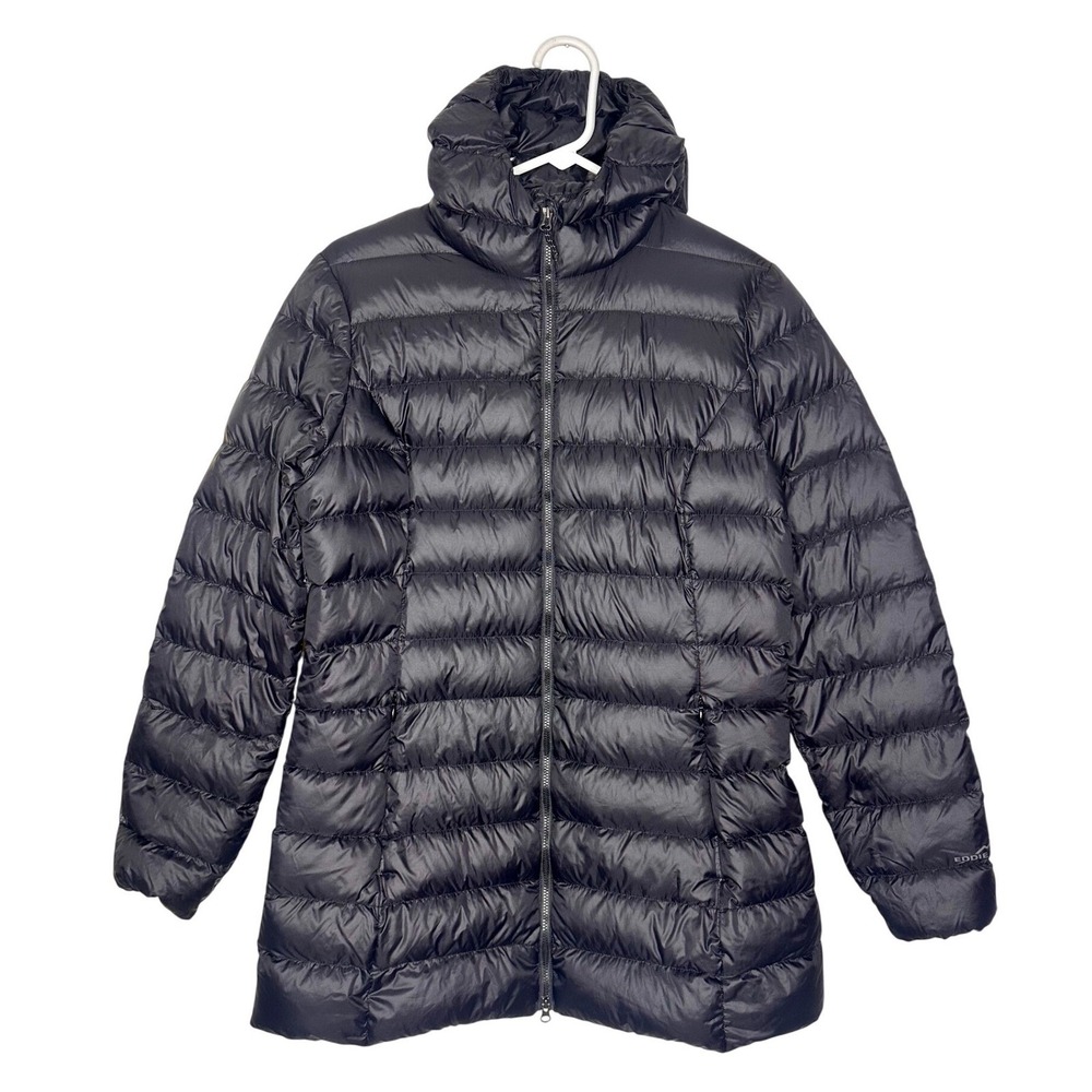 Eddie Bauer EB650 Women's CirrusLite Down Hooded Parka Size Medium Black